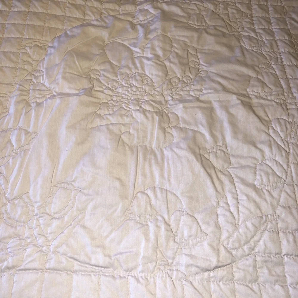 Large Handmade Baby Quilt Lavender 53.5 x 38 inches Floral